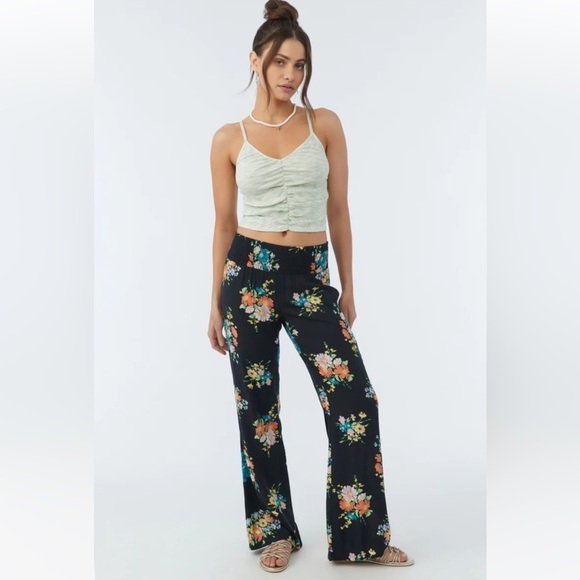 🔆O’Neill🔆 JOHNNY CORALINA WIDE LEG BEACH PANTS FLORAL elastic waist - Picture 7 of 16